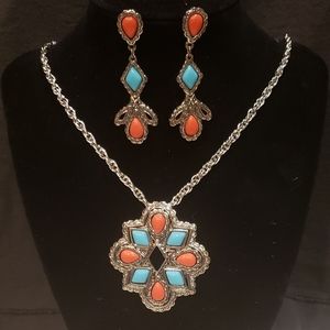 AMERICAN SPIRIT" PIN/PENDANT+EARRINGS